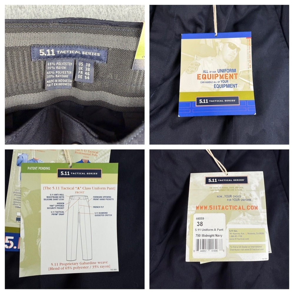 5.11 Tactical A Class Uniform Pants 38 Midnight Navy NWT Security Police Vintage - Picture 5 of 14